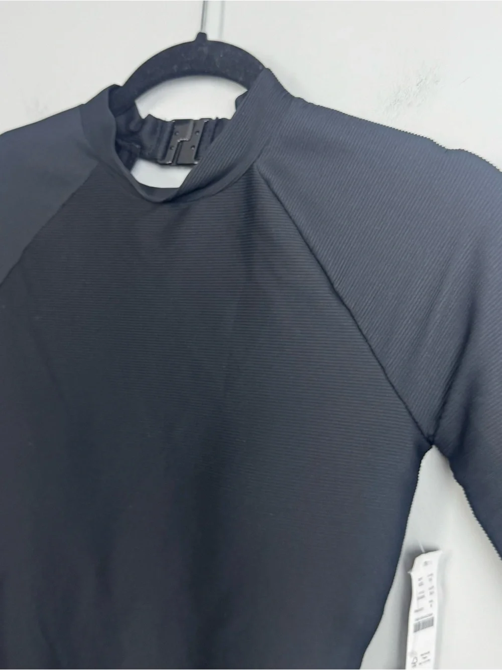J.CREW | NEW Black Long-Sleeve Open-Back Rash Guard Swimsuit Women’s Size 6